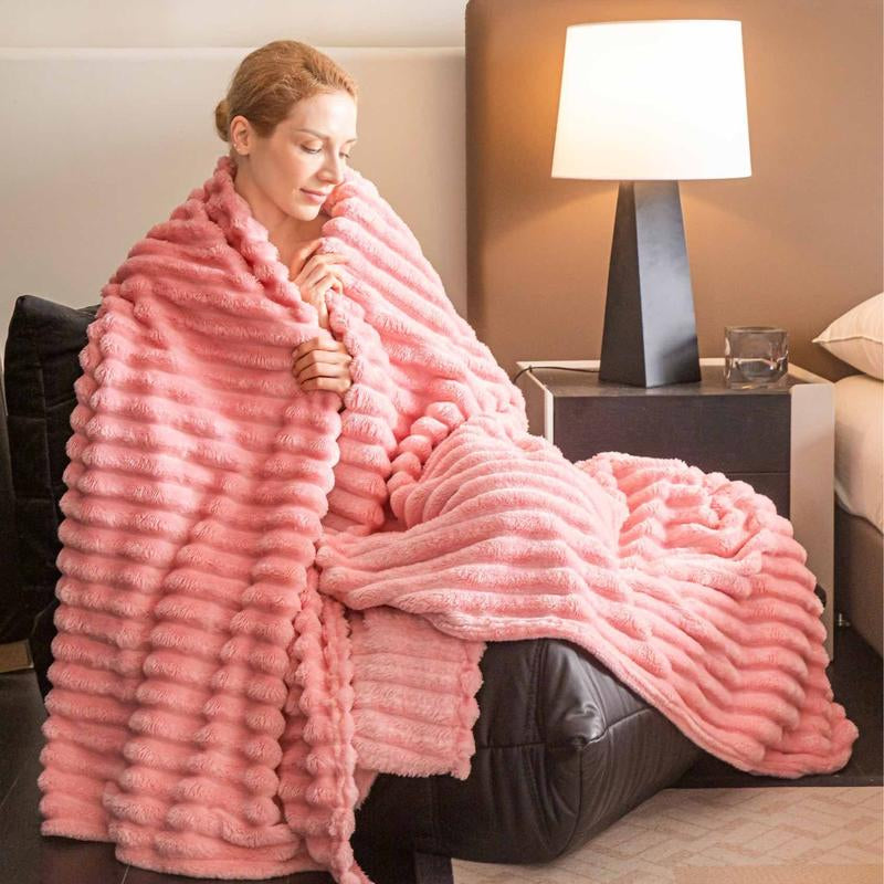 Lanrest Gentlesoft Cozy Plush Blanket – Ultra-Soft, Warm & Lightweight Striped Fleece Blanket for Bed & Couch, All-Season Home Decor Throw in Multiple US Sizes, Perfect for Relaxing Nights & Cozy Moments